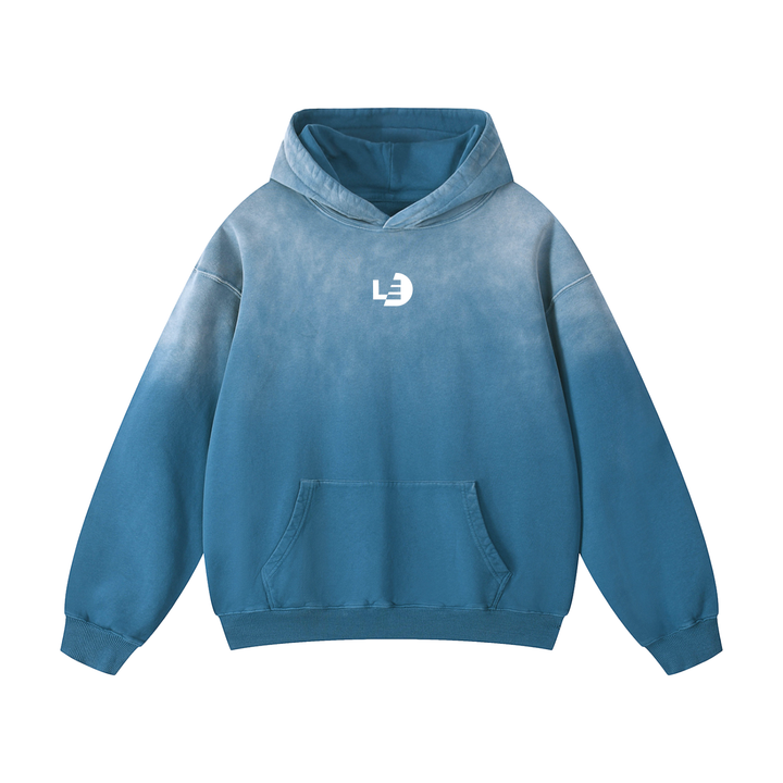 Icon Heavyweight Sunfade Hoodie - Blue Jean